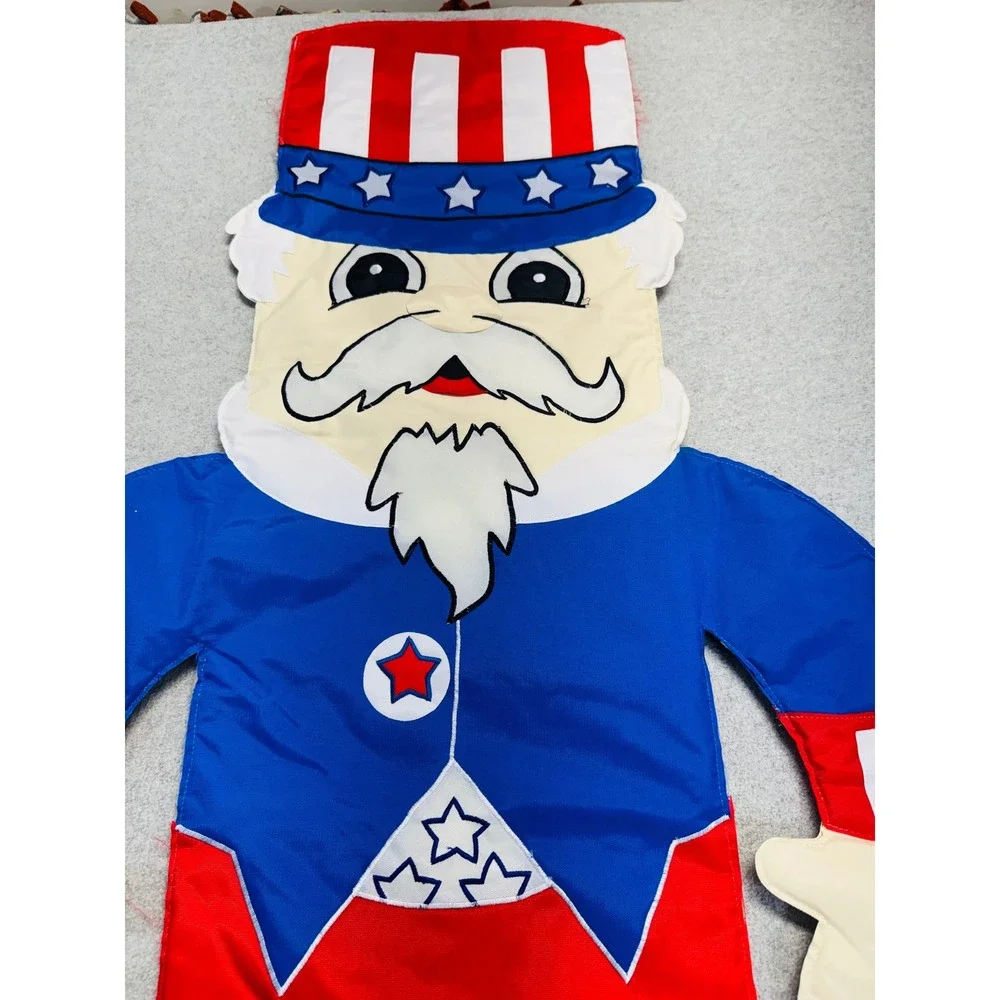 Vintage Style Uncle Sam Patriotic Hanging Decoration Red White Blue USA July 4th